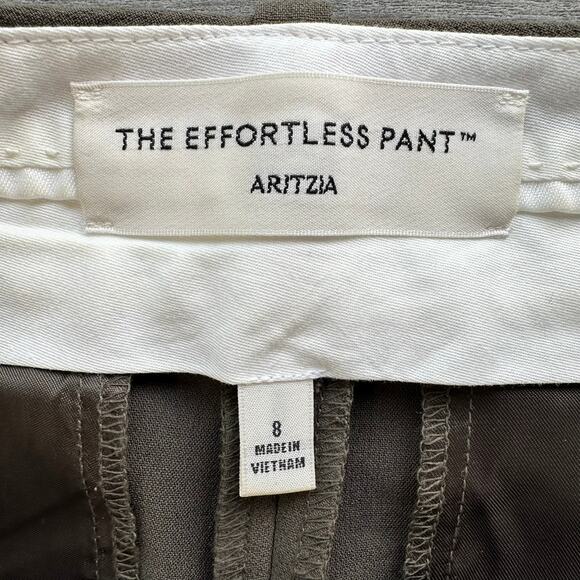 Aritzia The Effortless Pant Cropped Crepette Green 8 - Picture 7 of 14